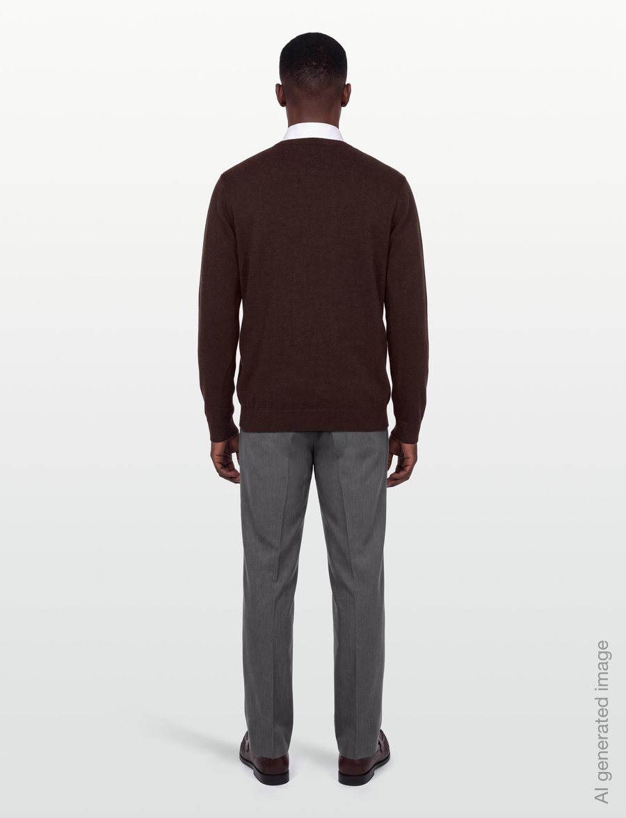 Lexington Clothing - Cotton Crew Knitted Sweater - rundhalsad - dark red melange - 4