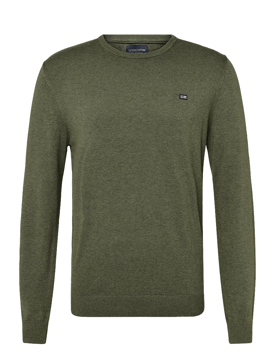 Lexington Clothing - Cotton Crew Knitted Sweater - Ümara kaelusega - green melange - 1