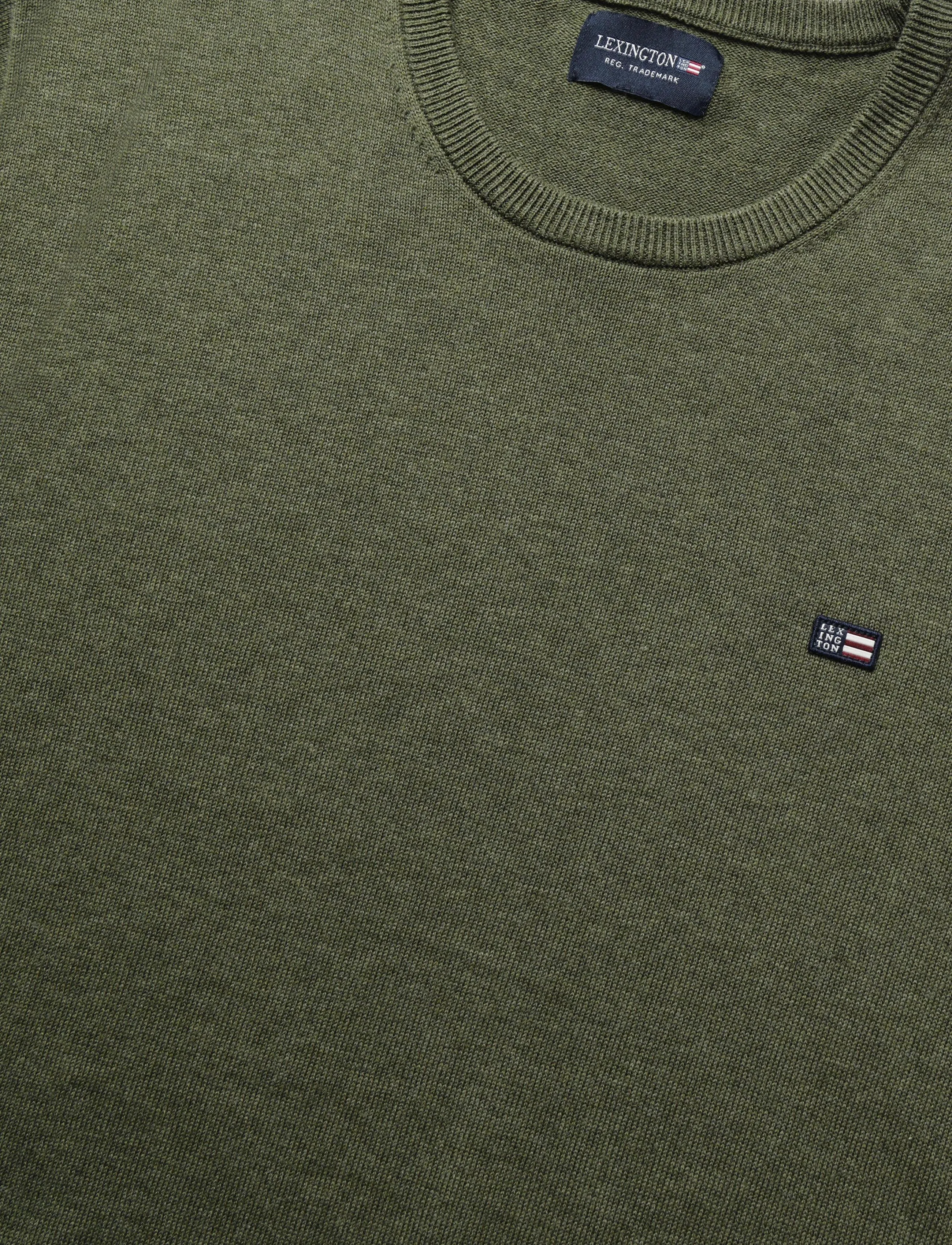 Lexington Clothing - Cotton Crew Knitted Sweater - Ümara kaelusega - green melange - 5