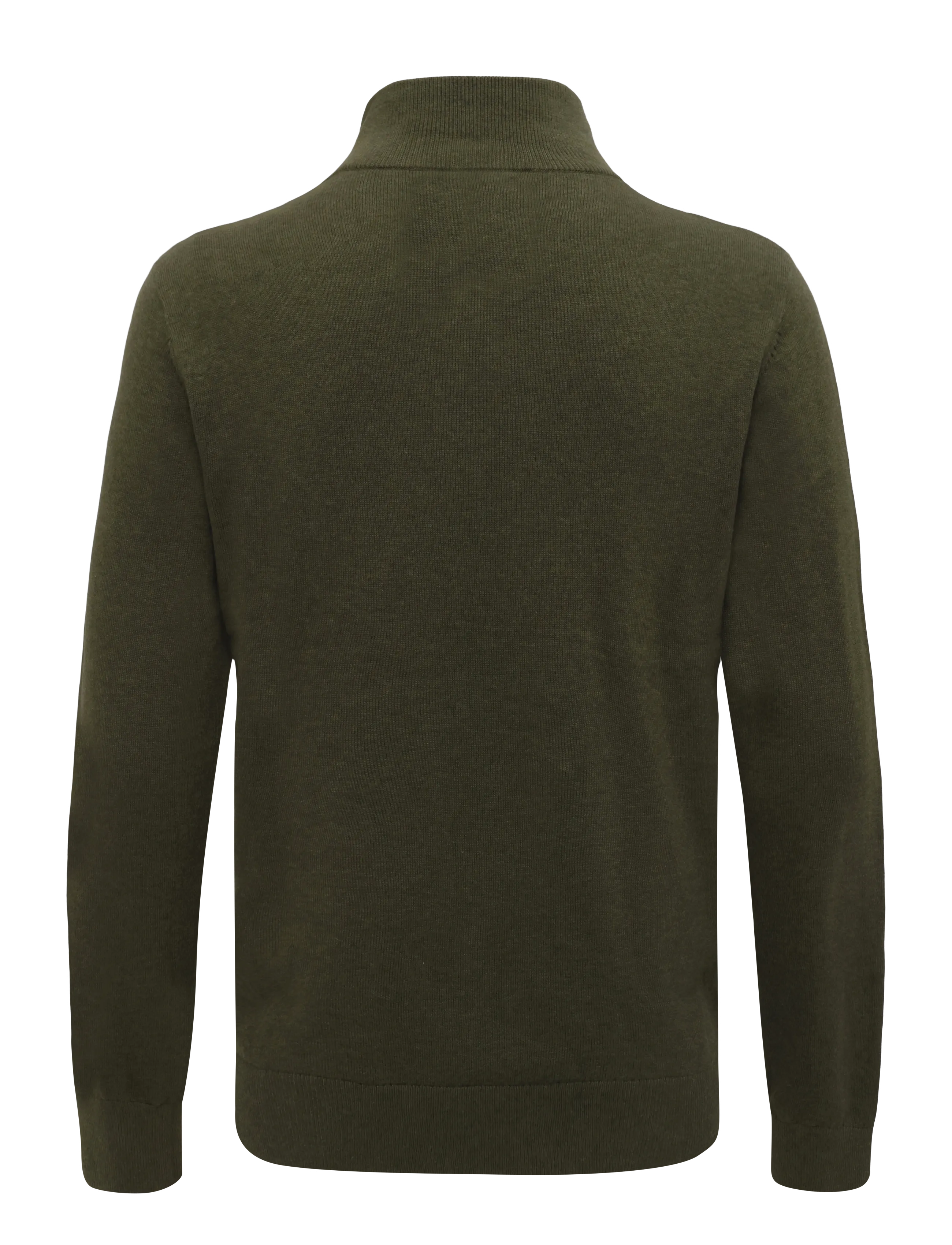 Lexington Clothing - Cotton Half-Zip Knitted Sweater - half zip-tröjor - green melange - 1