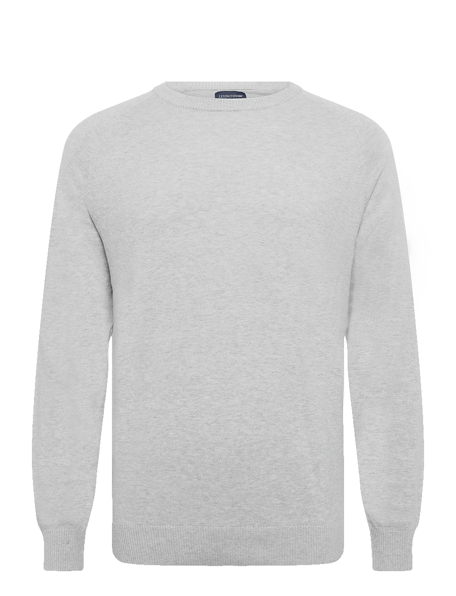 Lexington Clothing - Fine Merino Blend Crew Sweater - round necks - light grey melange - 1