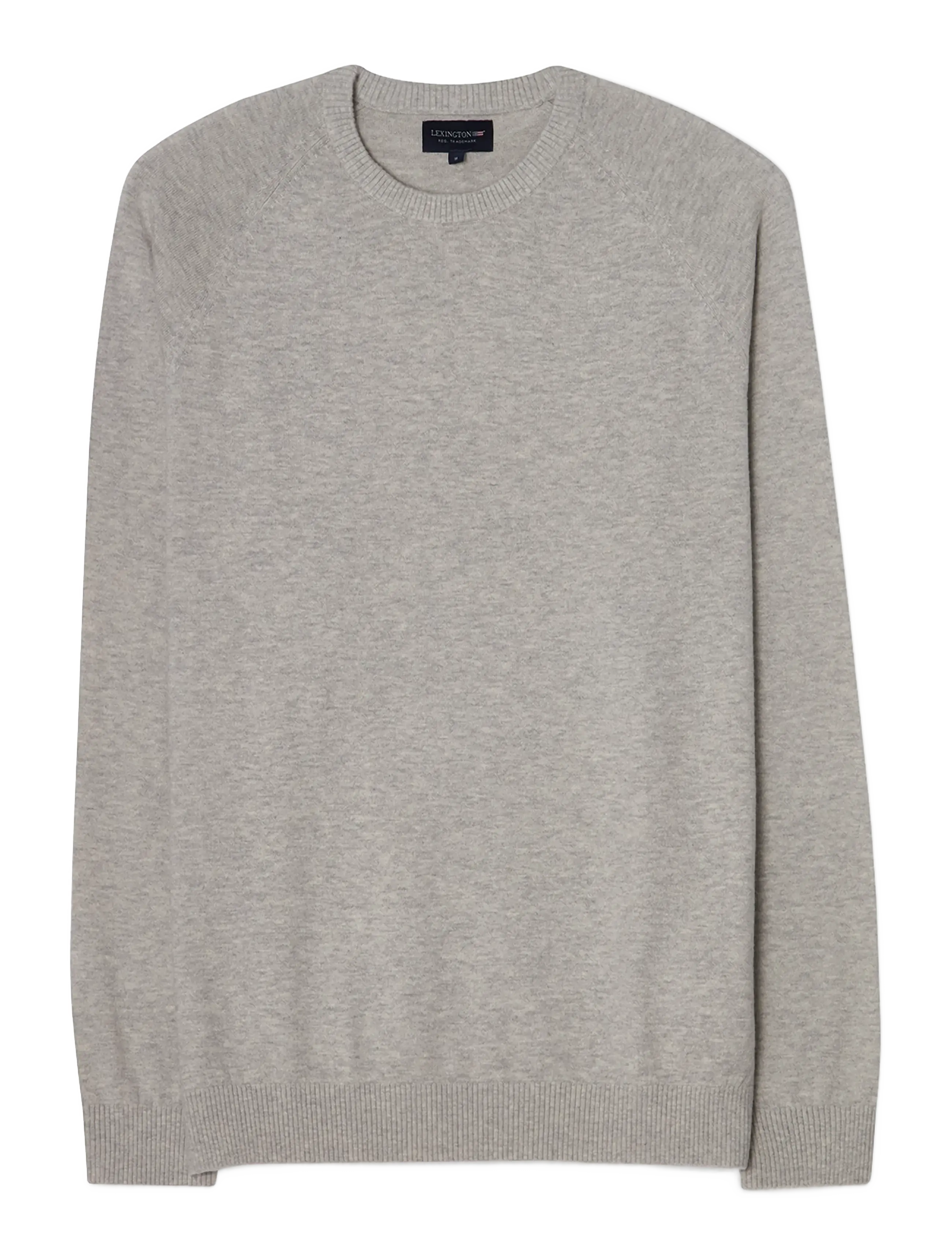 Lexington Clothing Fine Merino Blend Crew Sweater - Knitwear - LIGHT GREY MELANGE / grey