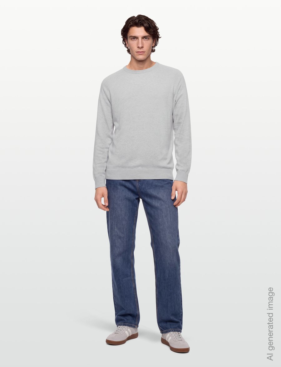 Lexington Clothing - Fine Merino Blend Crew Sweater - round necks - light grey melange - 0
