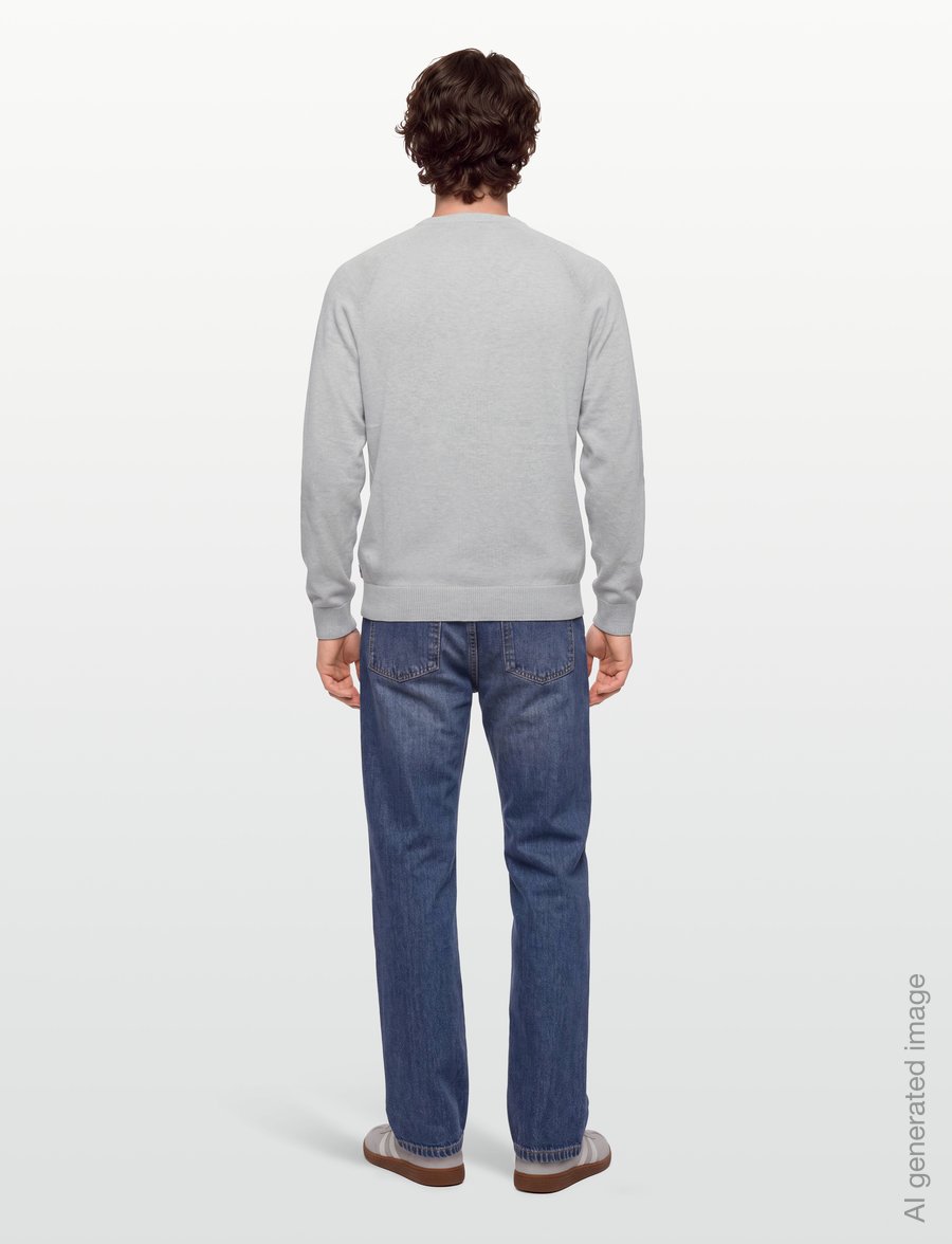 Lexington Clothing - Fine Merino Blend Crew Sweater - round necks - light grey melange - 4
