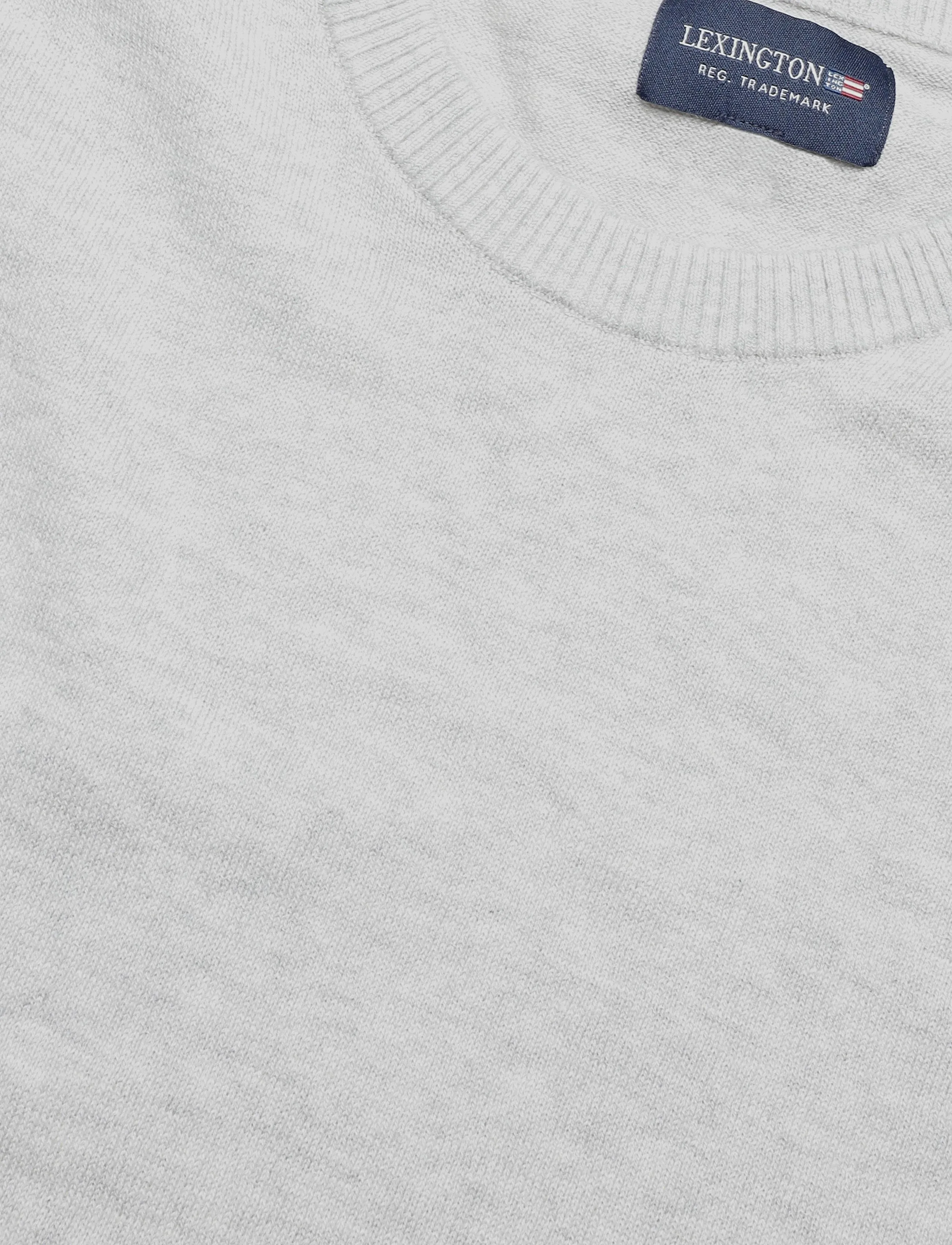 Lexington Clothing - Fine Merino Blend Crew Sweater - round necks - light grey melange - 5