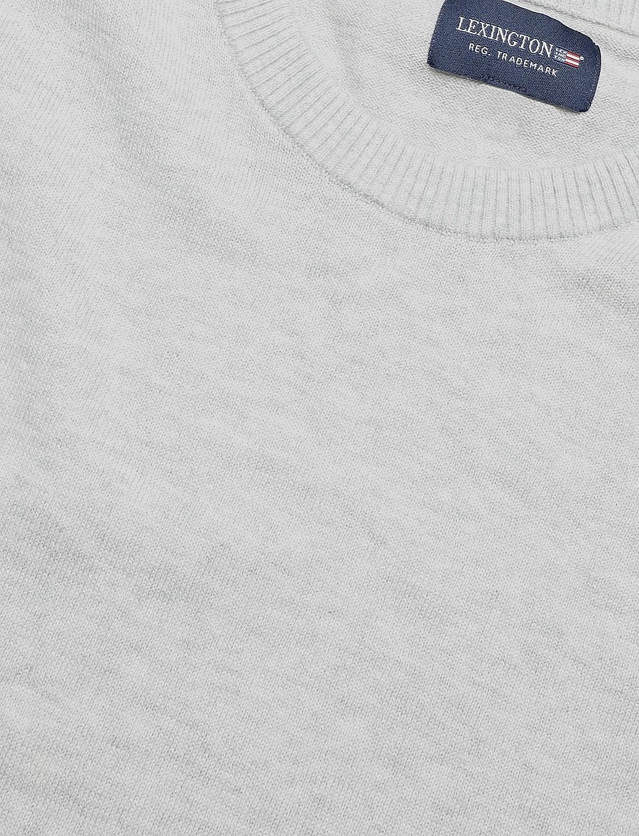 Lexington Clothing - Fine Merino Blend Crew Sweater - round necks - light grey melange - 5