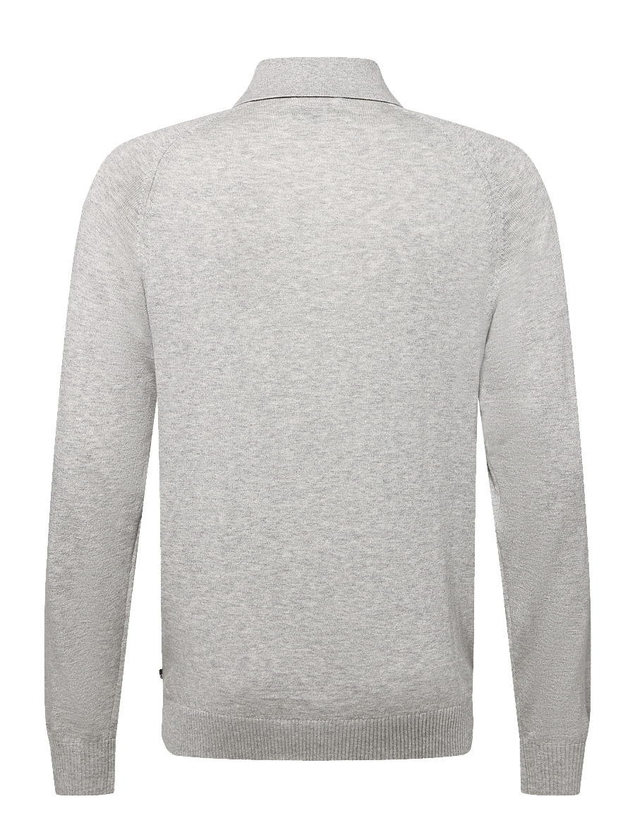 Lexington Clothing - Fine Merino Blend Polo Sweater - polos en tricot à manches longues - light grey melange - 1