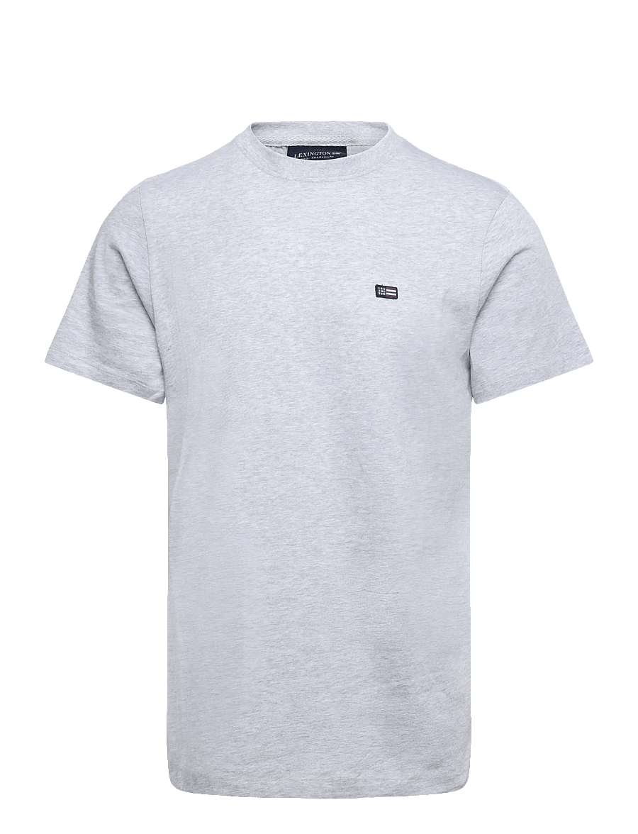 Lexington Clothing - Classic Organic Cotton Logo Tee - kortærmede t-shirts - light grey melange - 0