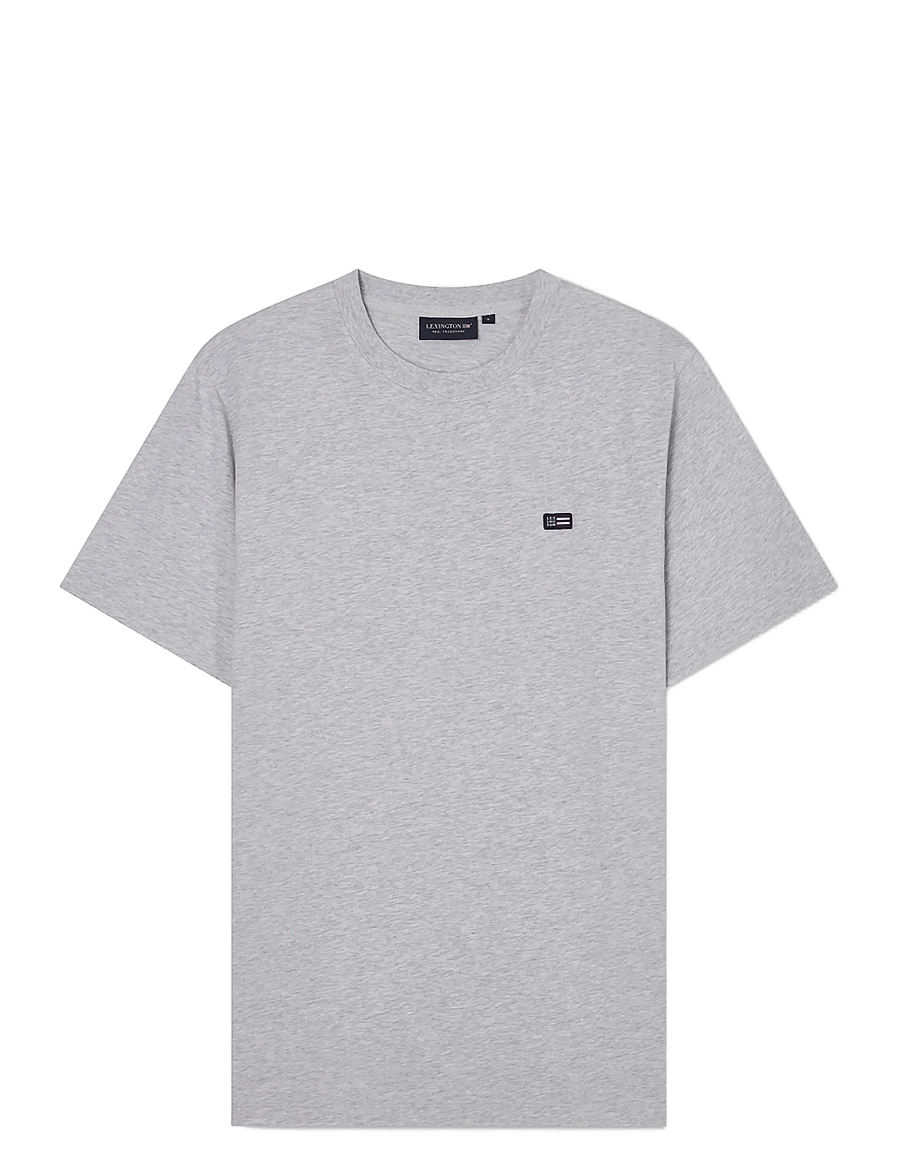 Lexington Clothing - Classic Organic Cotton Logo Tee - kurzärmelige t-shirts - light grey melange - 0