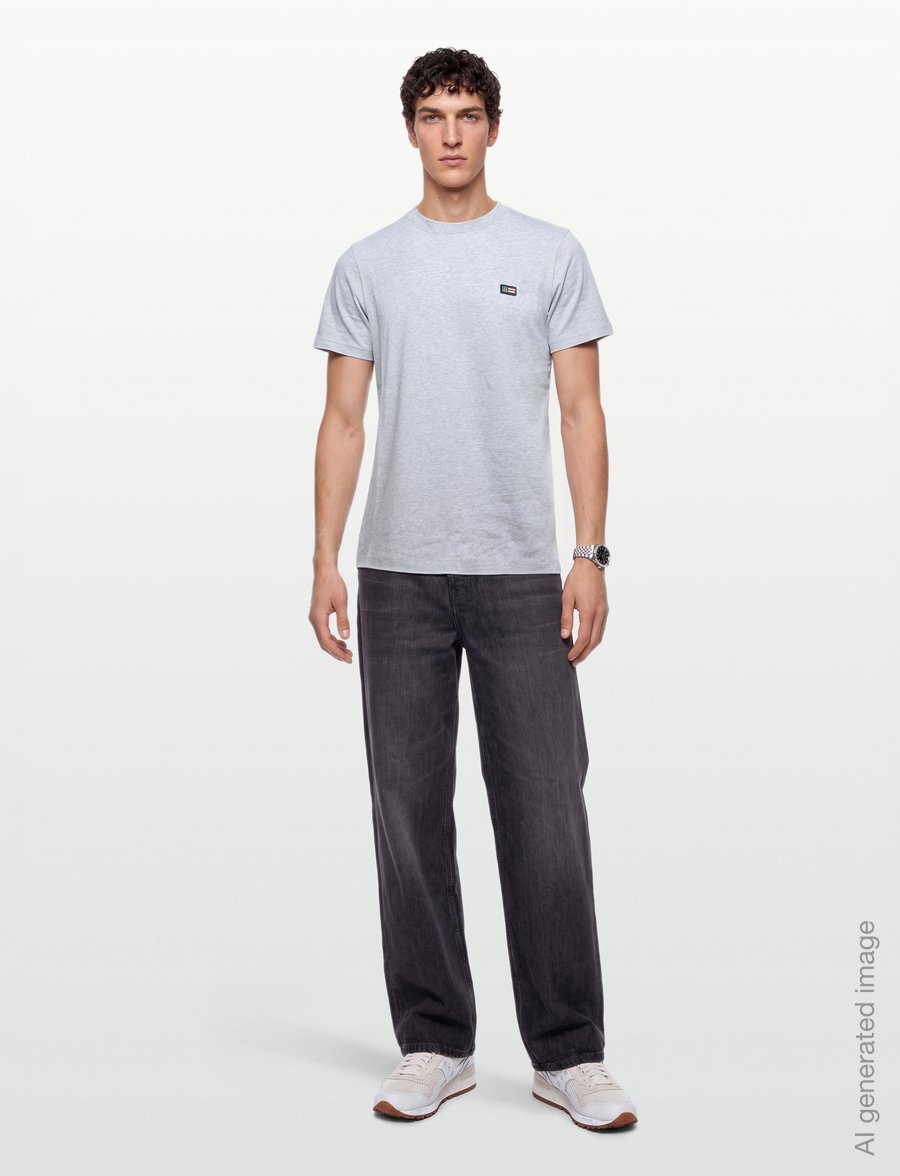Lexington Clothing - Classic Organic Cotton Logo Tee - short-sleeved t-shirts - light grey melange - 0