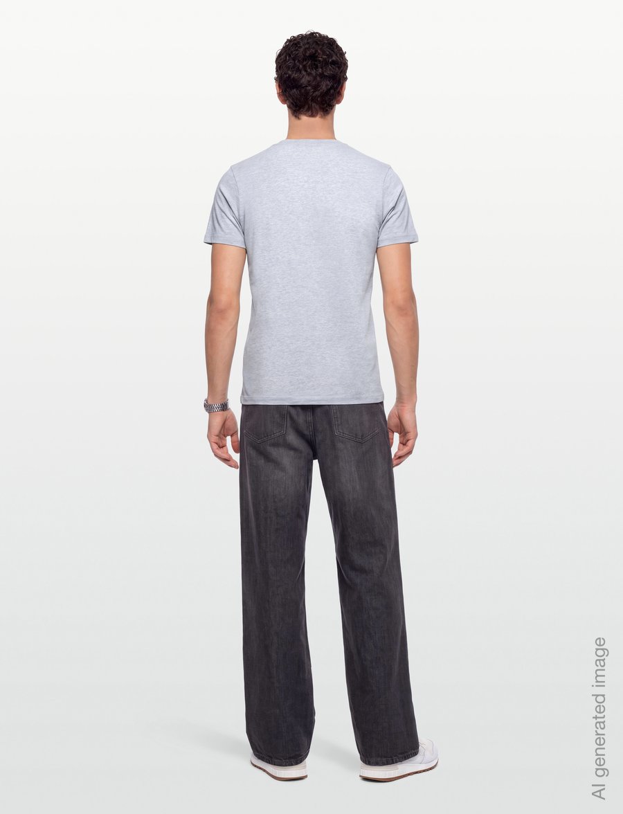 Lexington Clothing - Classic Organic Cotton Logo Tee - short-sleeved t-shirts - light grey melange - 4
