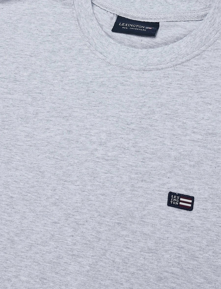Lexington Clothing - Classic Organic Cotton Logo Tee - kortærmede t-shirts - light grey melange - 2