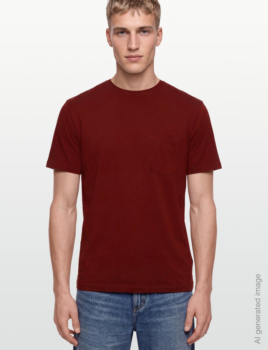 Lexington Clothing - Midweight Organic Cotton Tee - kortærmede t-shirts - burgundy - 3