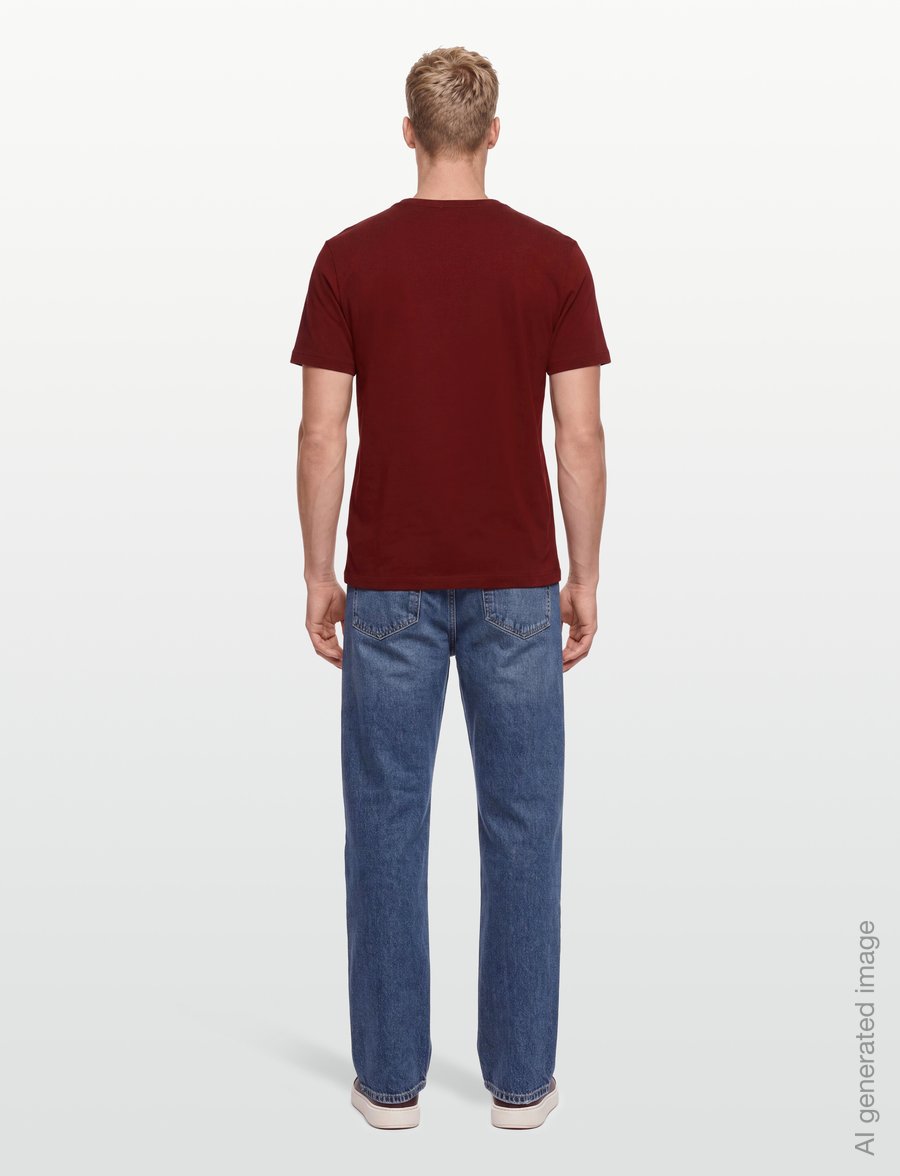 Lexington Clothing - Midweight Organic Cotton Tee - kortærmede t-shirts - burgundy - 4