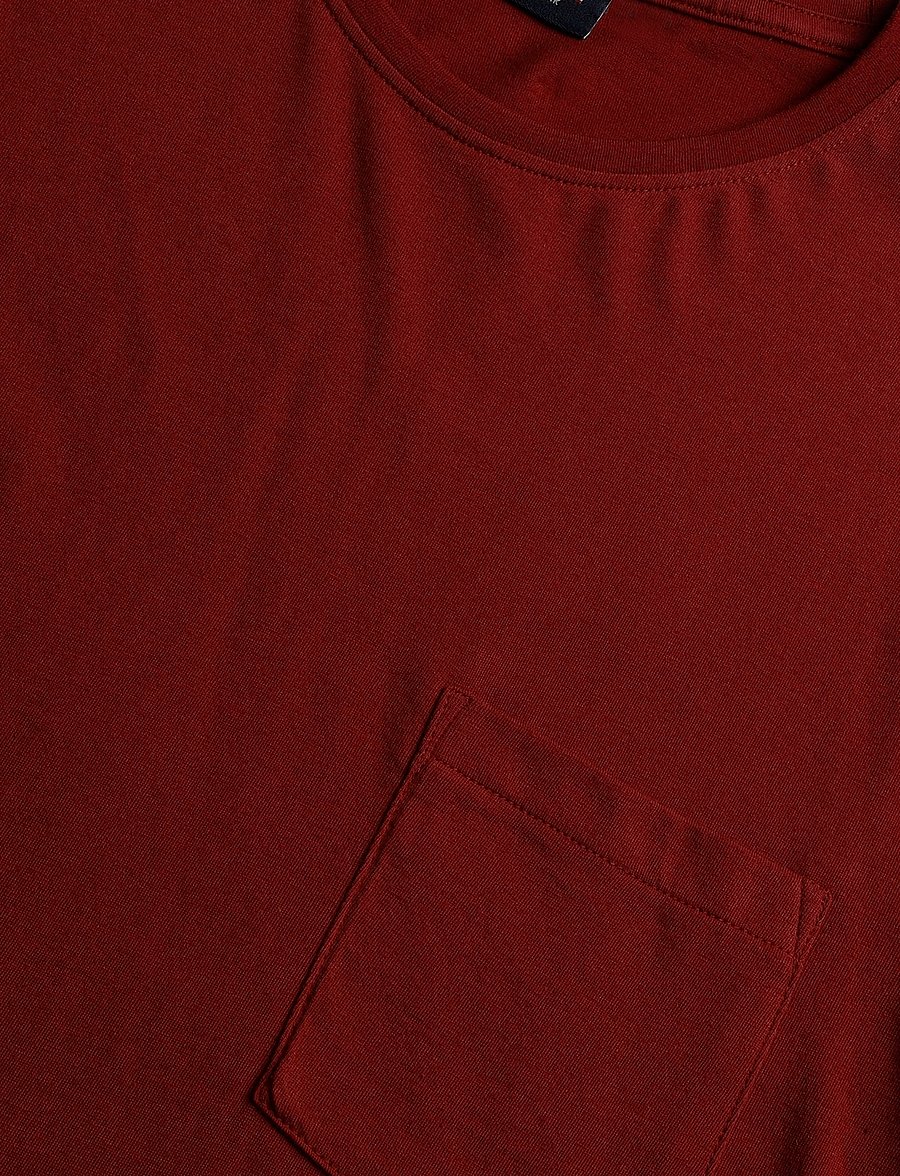 Lexington Clothing - Midweight Organic Cotton Tee - kortærmede t-shirts - burgundy - 5