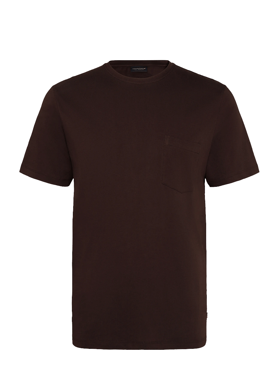 Lexington Clothing - Midweight Organic Cotton Tee - kortærmede t-shirts - dark brown - 0