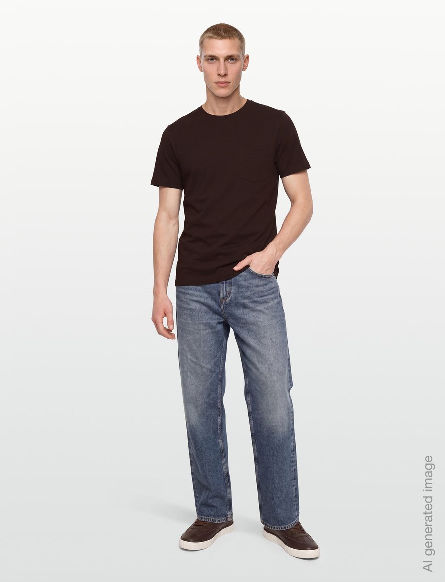 Lexington Clothing - Midweight Organic Cotton Tee - short-sleeved t-shirts - dark brown - 0