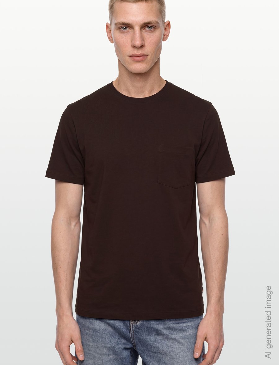 Lexington Clothing - Midweight Organic Cotton Tee - short-sleeved t-shirts - dark brown - 3