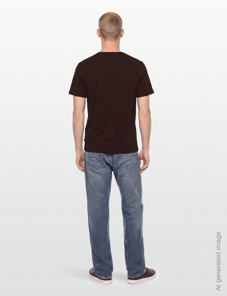 Lexington Clothing - Midweight Organic Cotton Tee - short-sleeved t-shirts - dark brown - 4