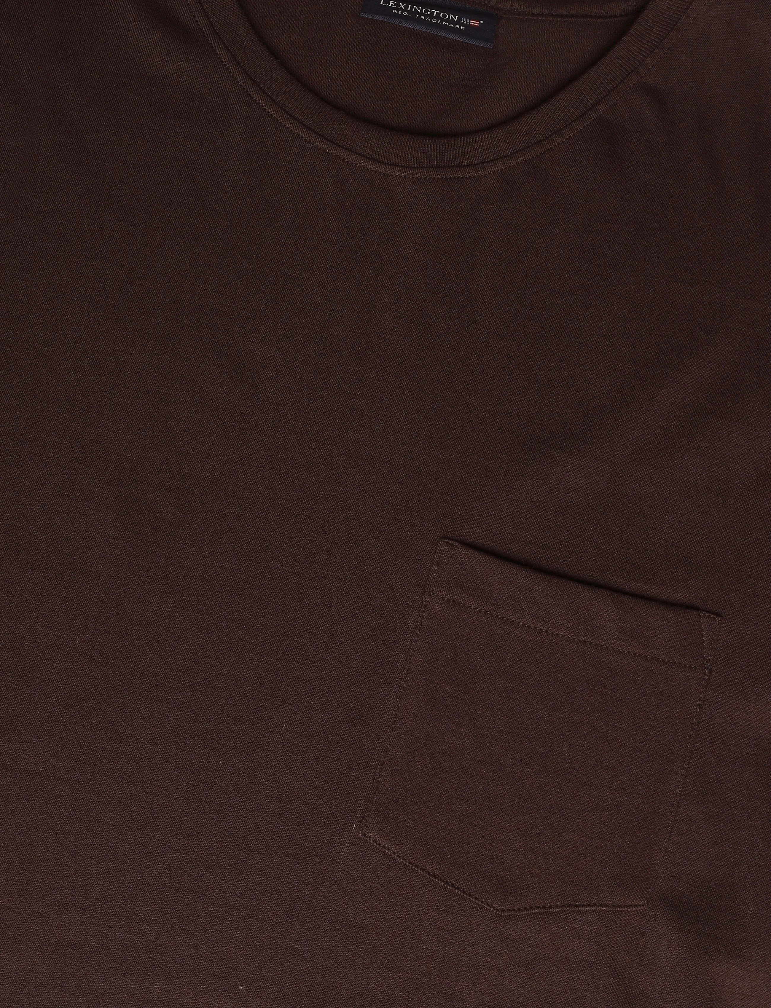 Lexington Clothing - Midweight Organic Cotton Tee - kortærmede t-shirts - dark brown - 2