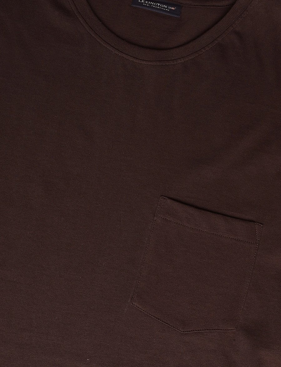 Lexington Clothing - Midweight Organic Cotton Tee - kortærmede t-shirts - dark brown - 2