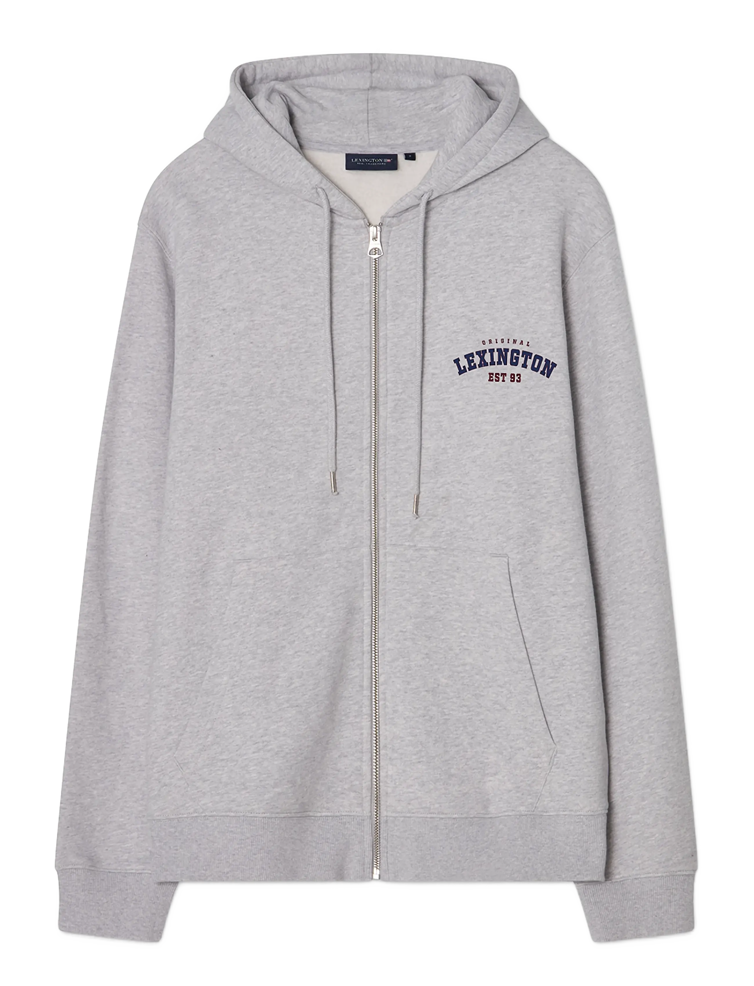 Lexington Clothing Organic Cotton Logo Zip-Up Hoodie - Lexington Clothing - LIGHT GREY MELANGE / grey