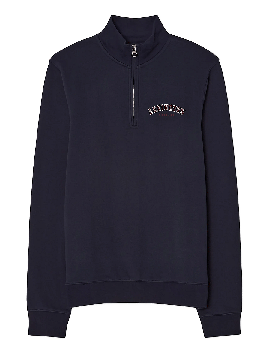 Lexington Clothing - Organic Cotton Half-Zip Sweater - shop by occasion - dark blue - 0
