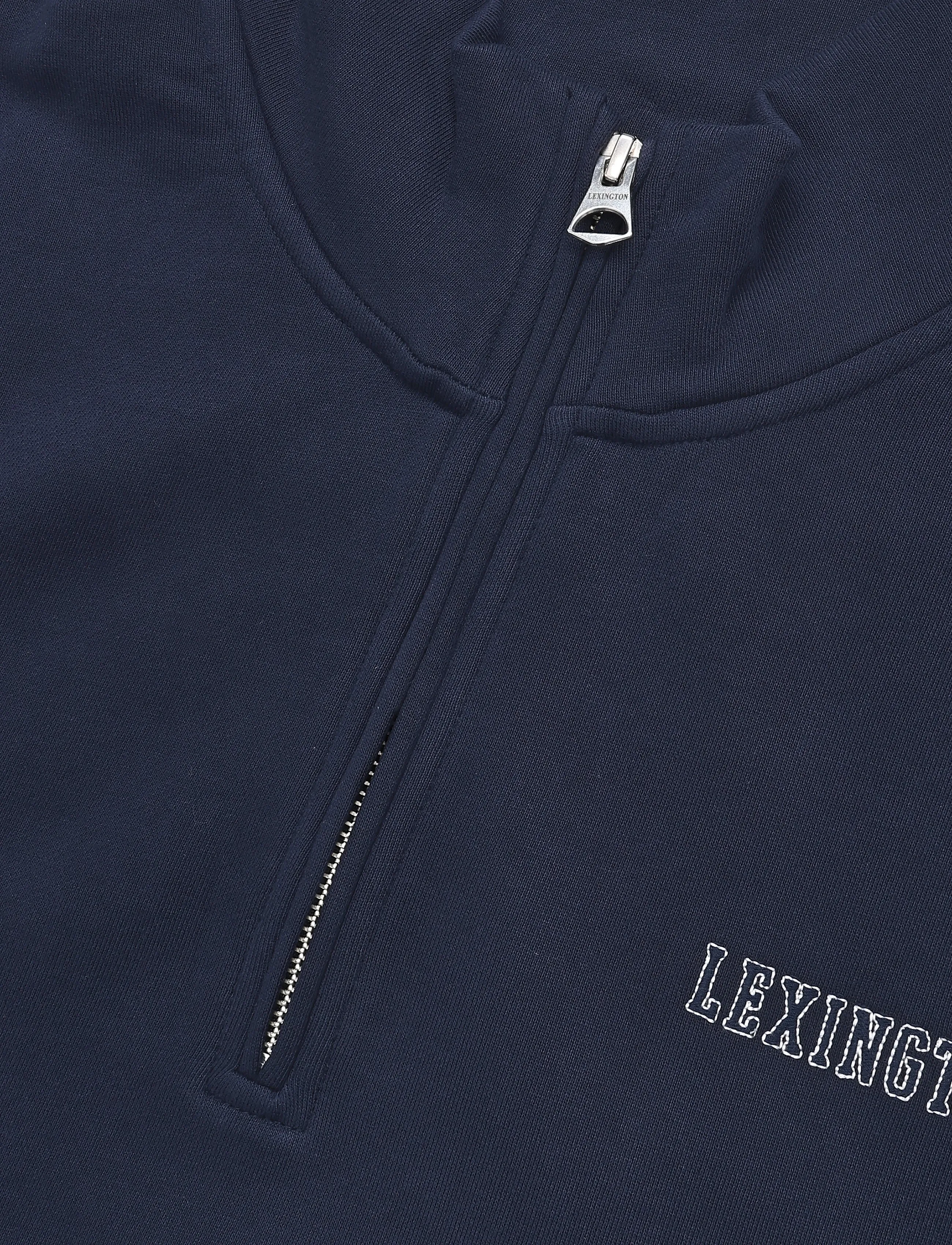 Lexington Clothing - Organic Cotton Half-Zip Sweater - sweatshirts - dark blue - 5