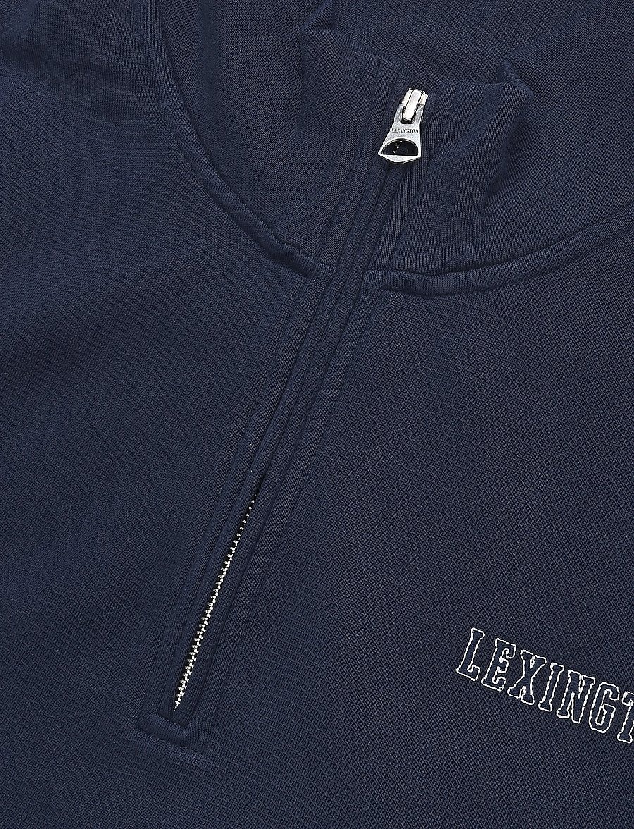 Lexington Clothing - Organic Cotton Half-Zip Sweater - sweatshirts - dark blue - 5