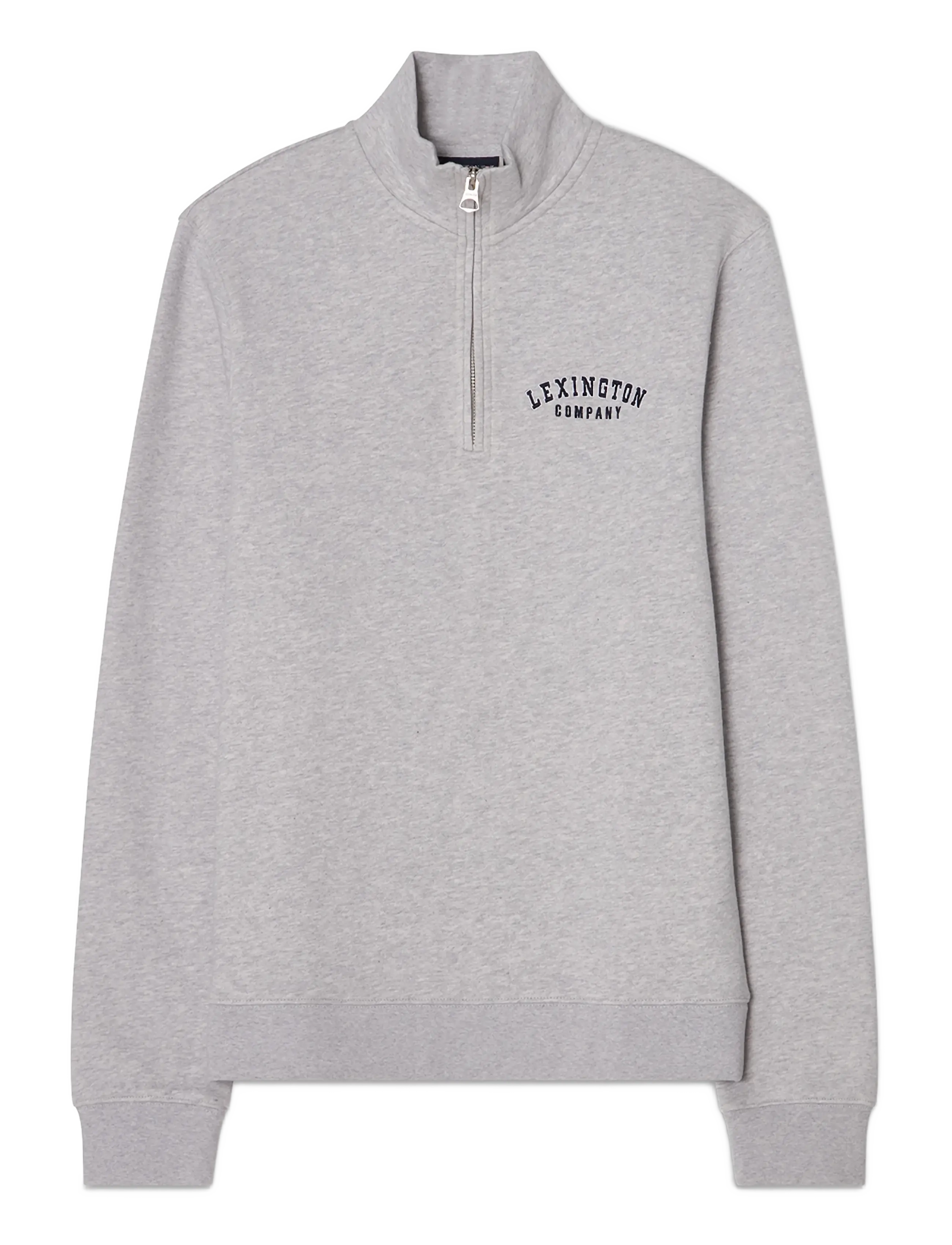 Lexington Clothing Organic Cotton Half-Zip Sweater - Lexington Clothing - LIGHT GREY MELANGE / grey