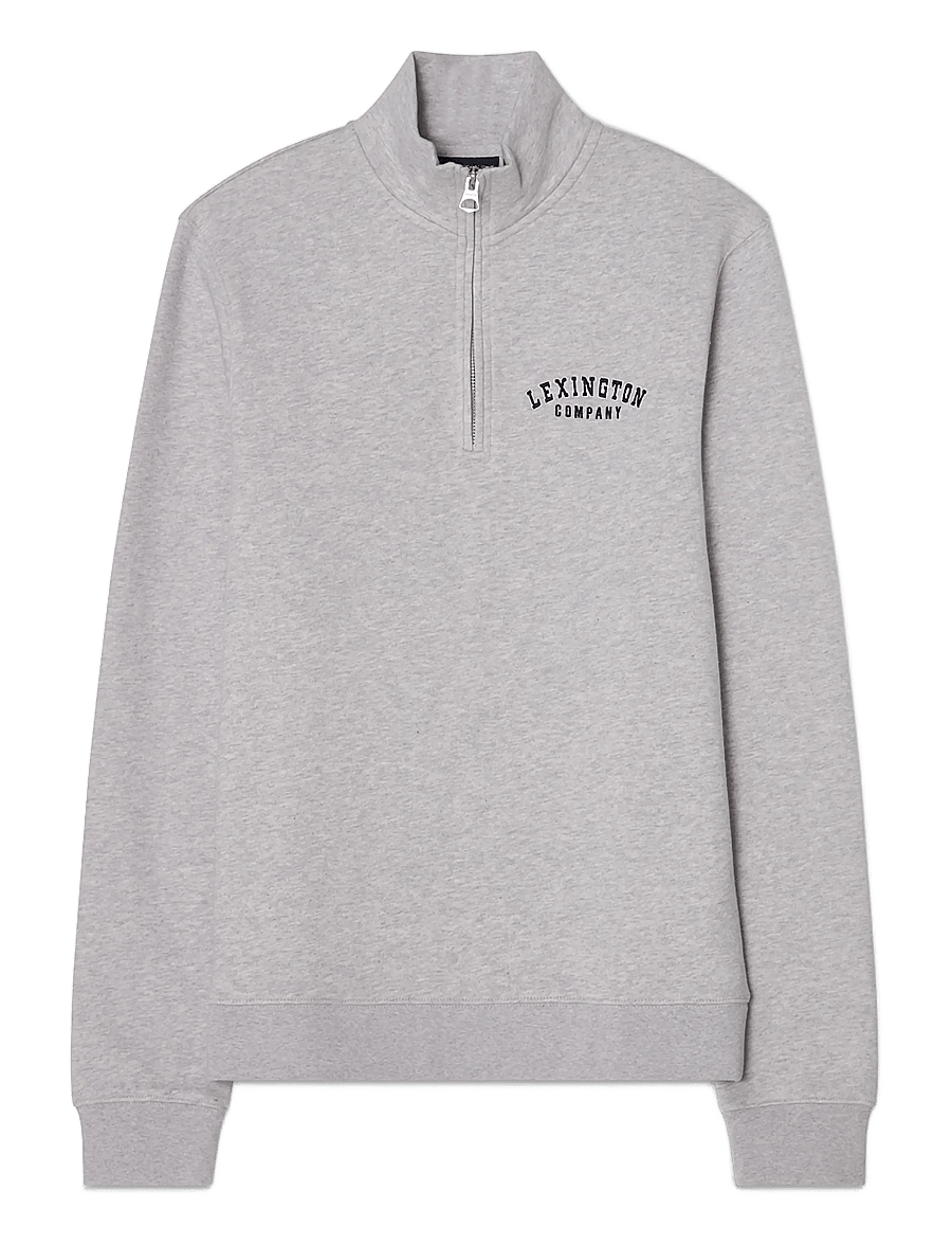 Lexington Clothing - Organic Cotton Half-Zip Sweater - light grey melange - 0