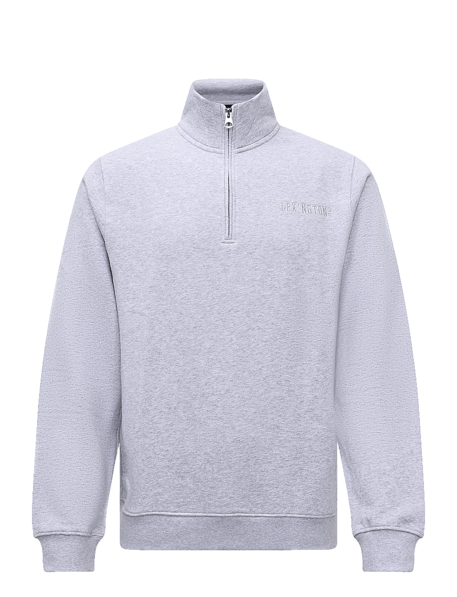 Lexington Clothing - Organic Cotton Half-Zip Sweater - sweats - light grey melange - 0
