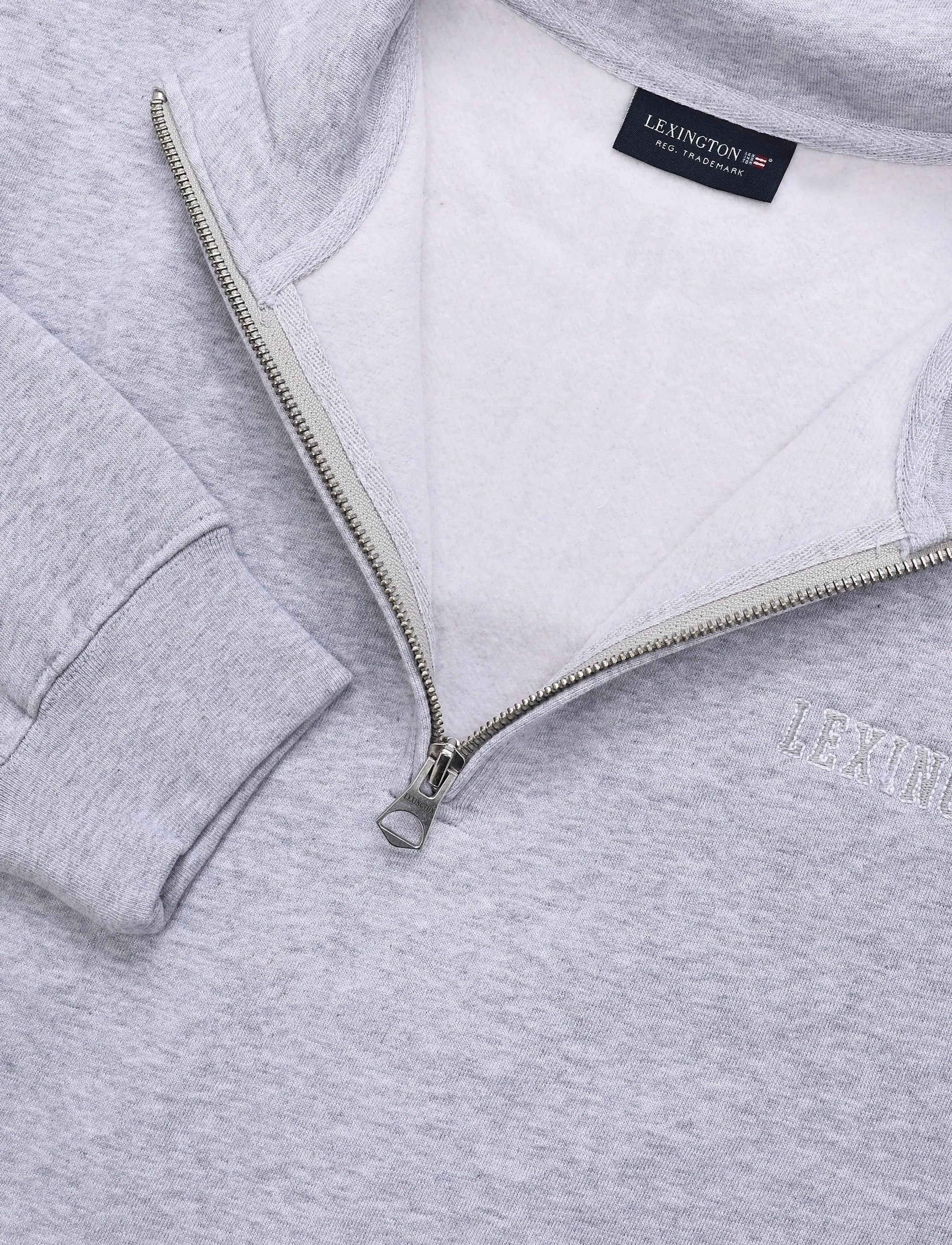 Lexington Clothing - Organic Cotton Half-Zip Sweater - sweats - light grey melange - 2