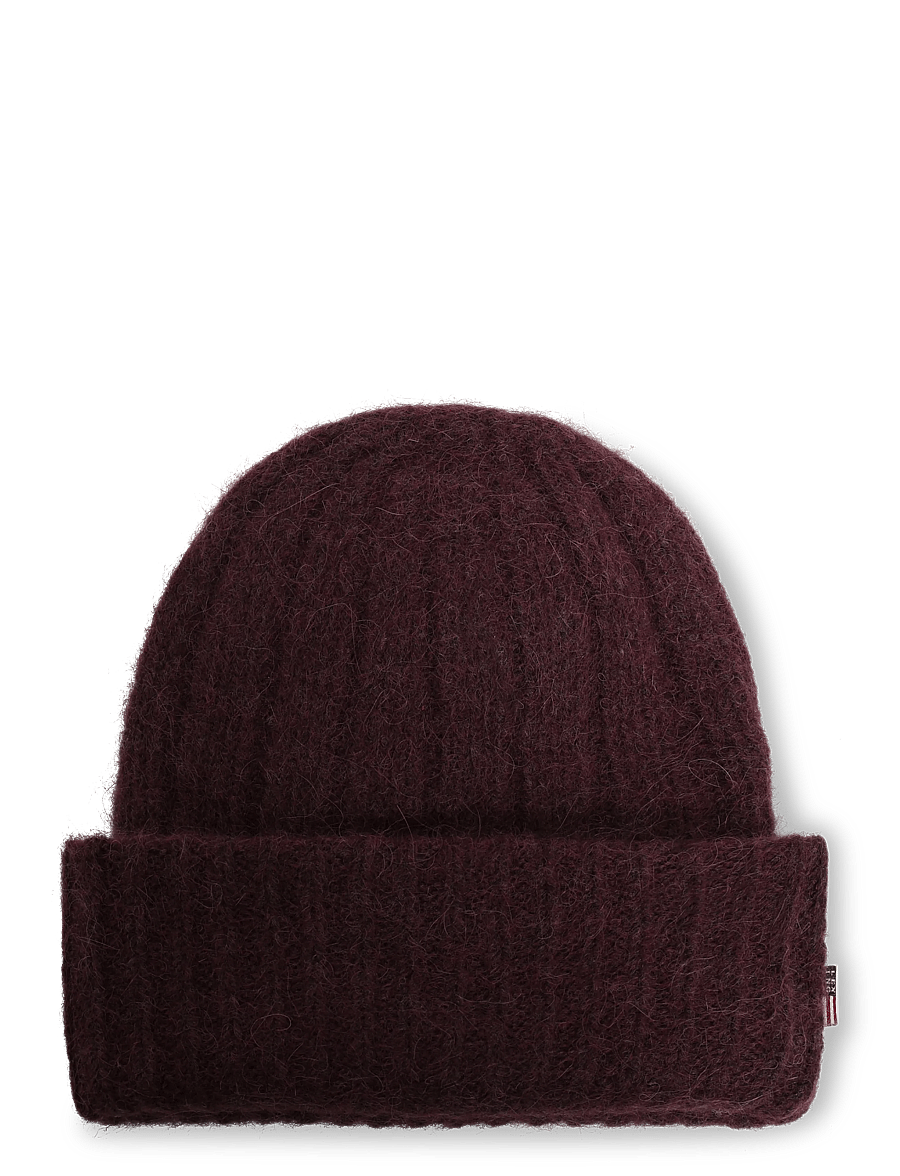 Lexington Clothing - Alpaca Blend Rib Knitted Beanie - mützen - dark burgundy - 0