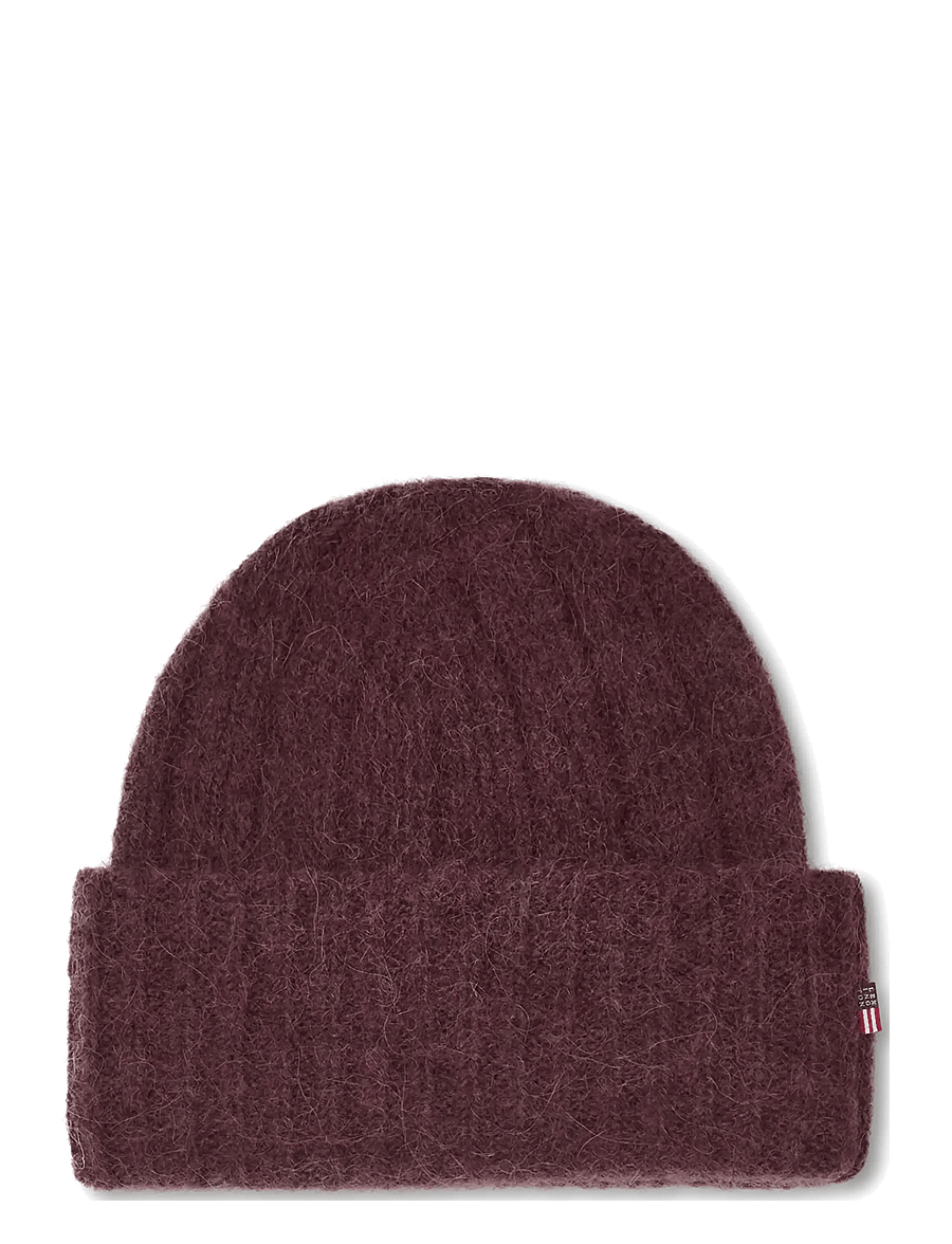 Lexington Clothing - Alpaca Blend Rib Knitted Beanie - dark burgundy - 0