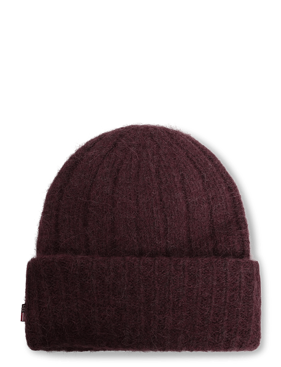 Lexington Clothing - Alpaca Blend Rib Knitted Beanie - mützen - dark burgundy - 1
