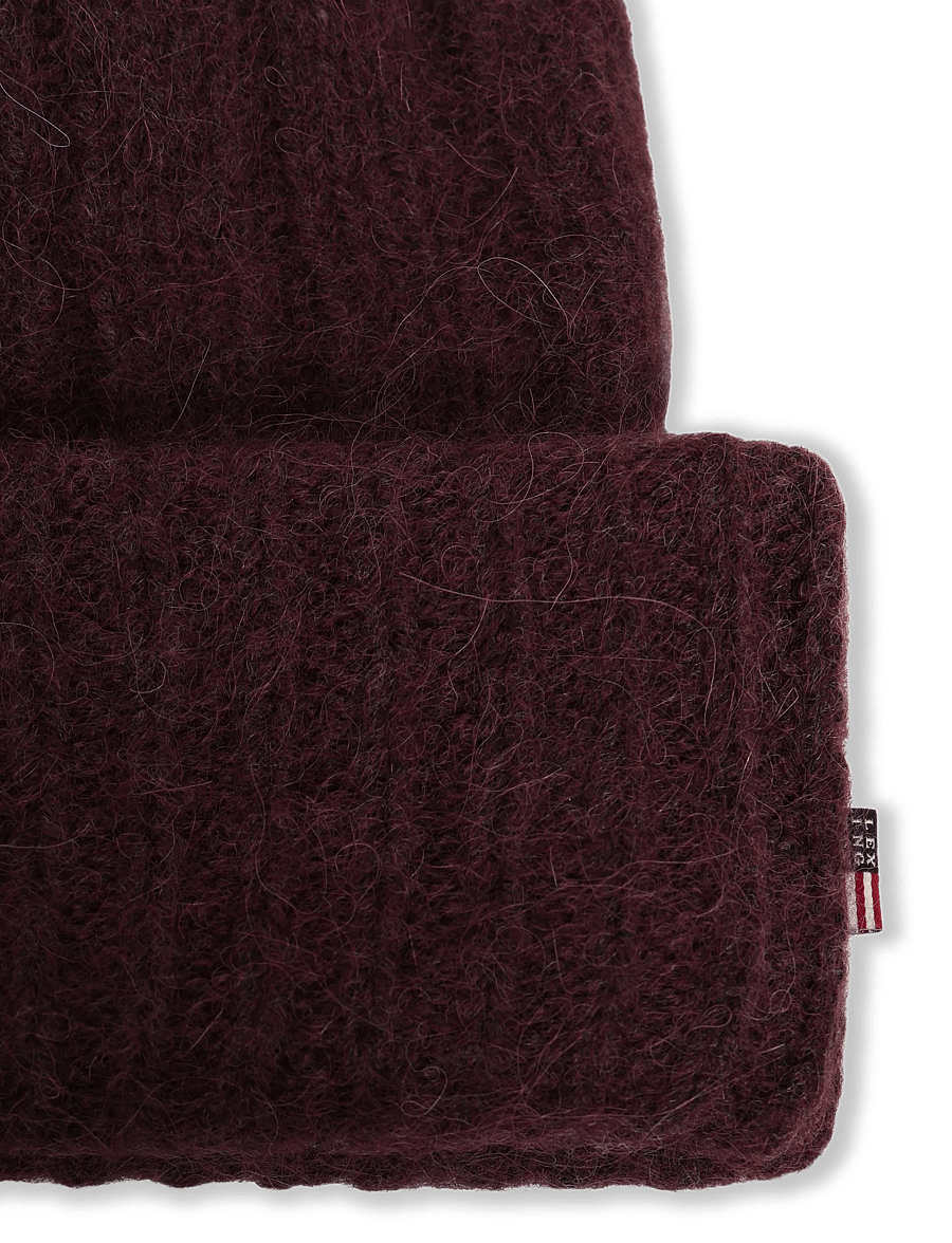 Lexington Clothing - Alpaca Blend Rib Knitted Beanie - mützen - dark burgundy - 2