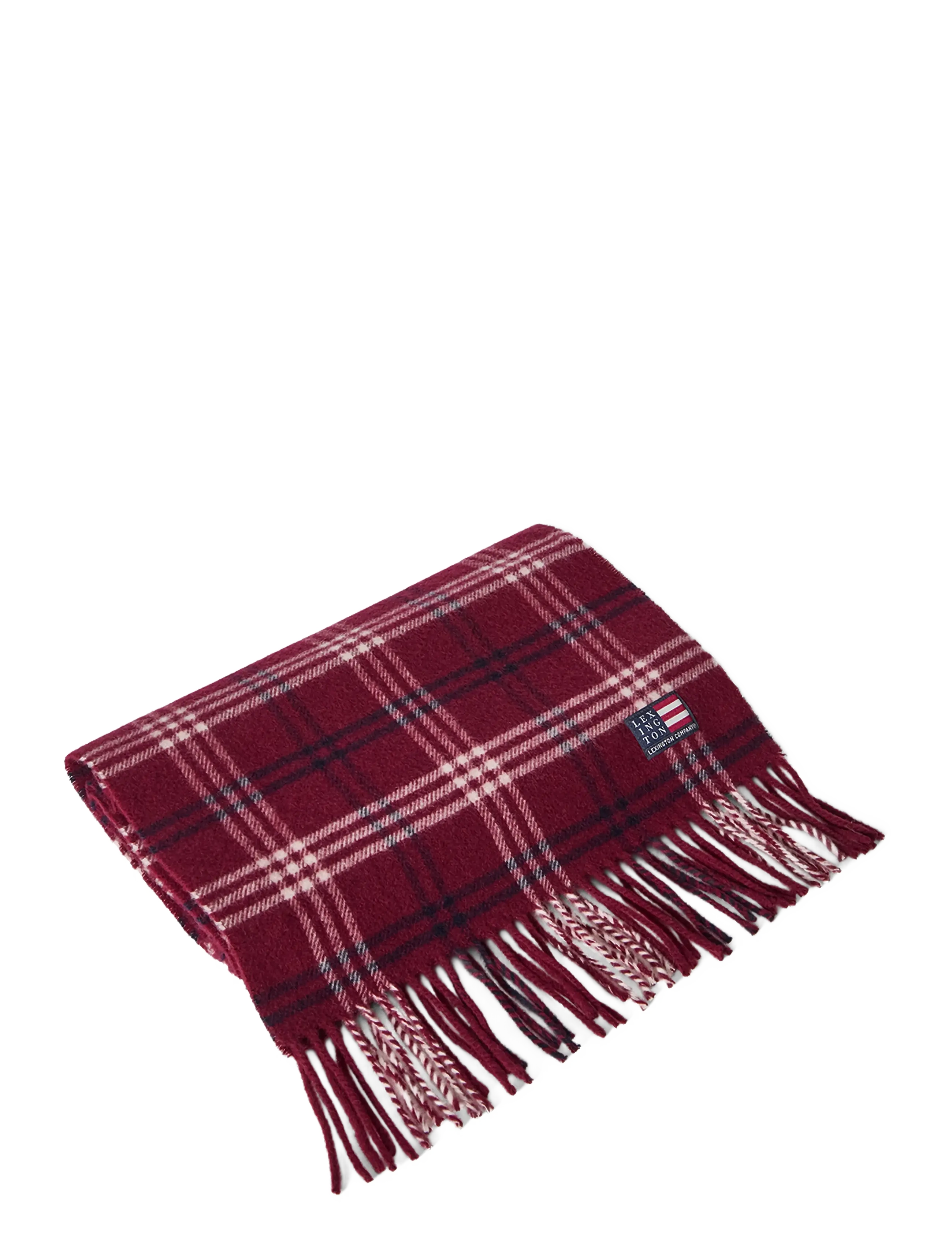 Lexington Clothing Recycled Wool Blend Scarf - Lexington Clothing - BURGUNDY MULTI CHECK / burgundy