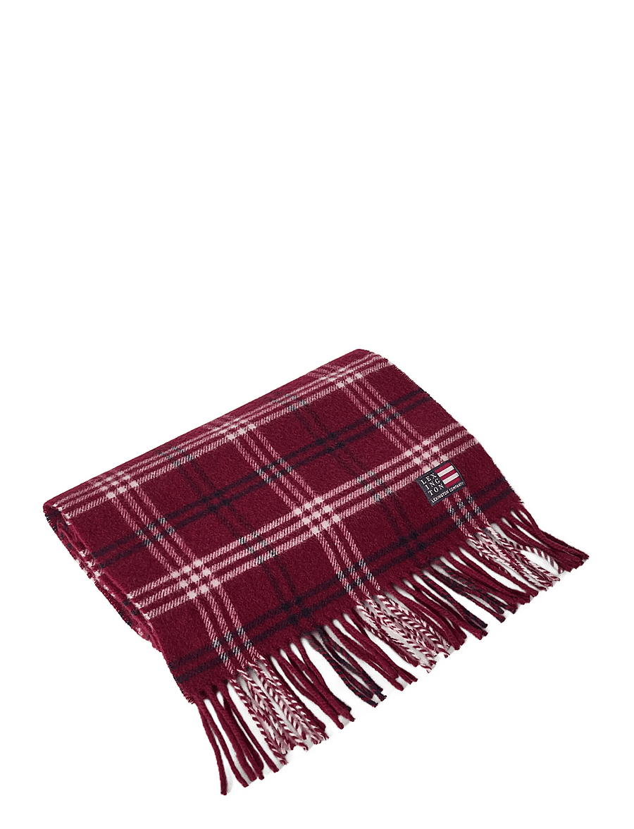 Lexington Clothing - Recycled Wool Blend Scarf - burgundy multi check - 0