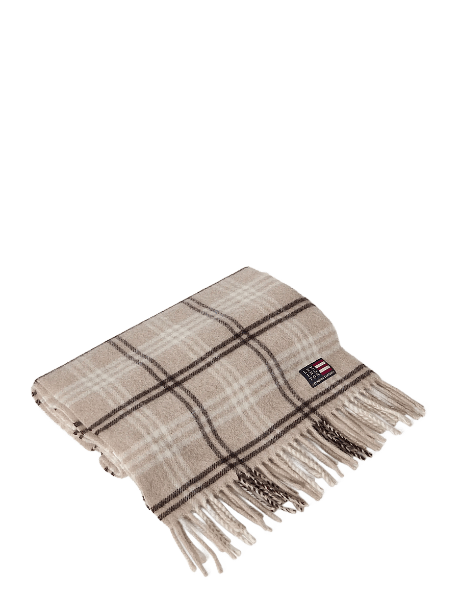 Lexington Clothing - Recycled Wool Blend Scarf - light beige/brown check - 0