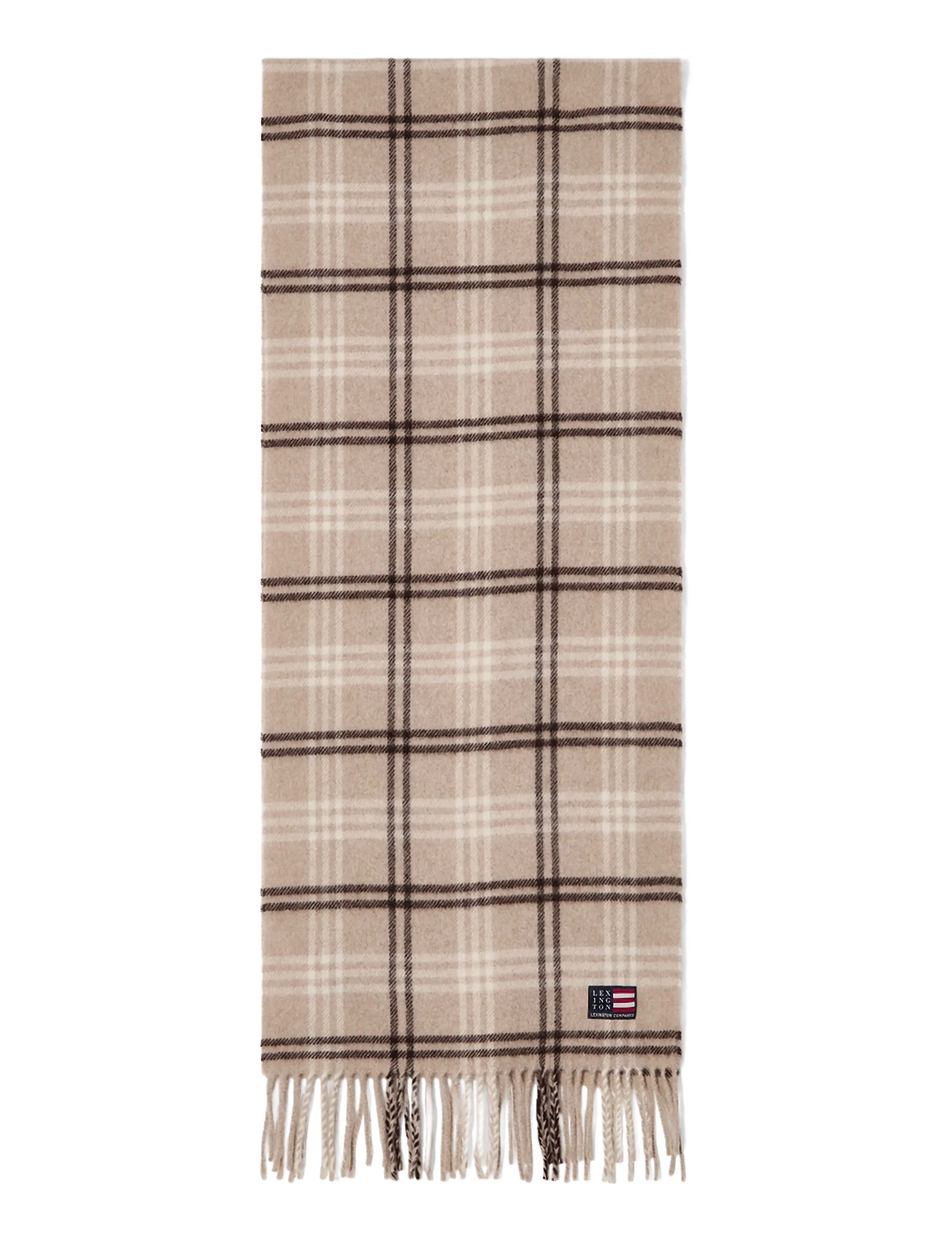 Lexington Clothing - Recycled Wool Blend Scarf - light beige/brown check - 1