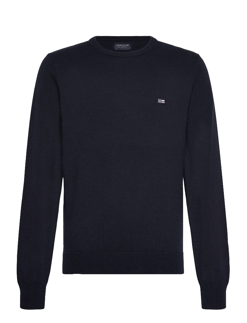 Lexington Clothing - Brayden Cotton Crew Sweater - sweatshirts - dark blue - 0