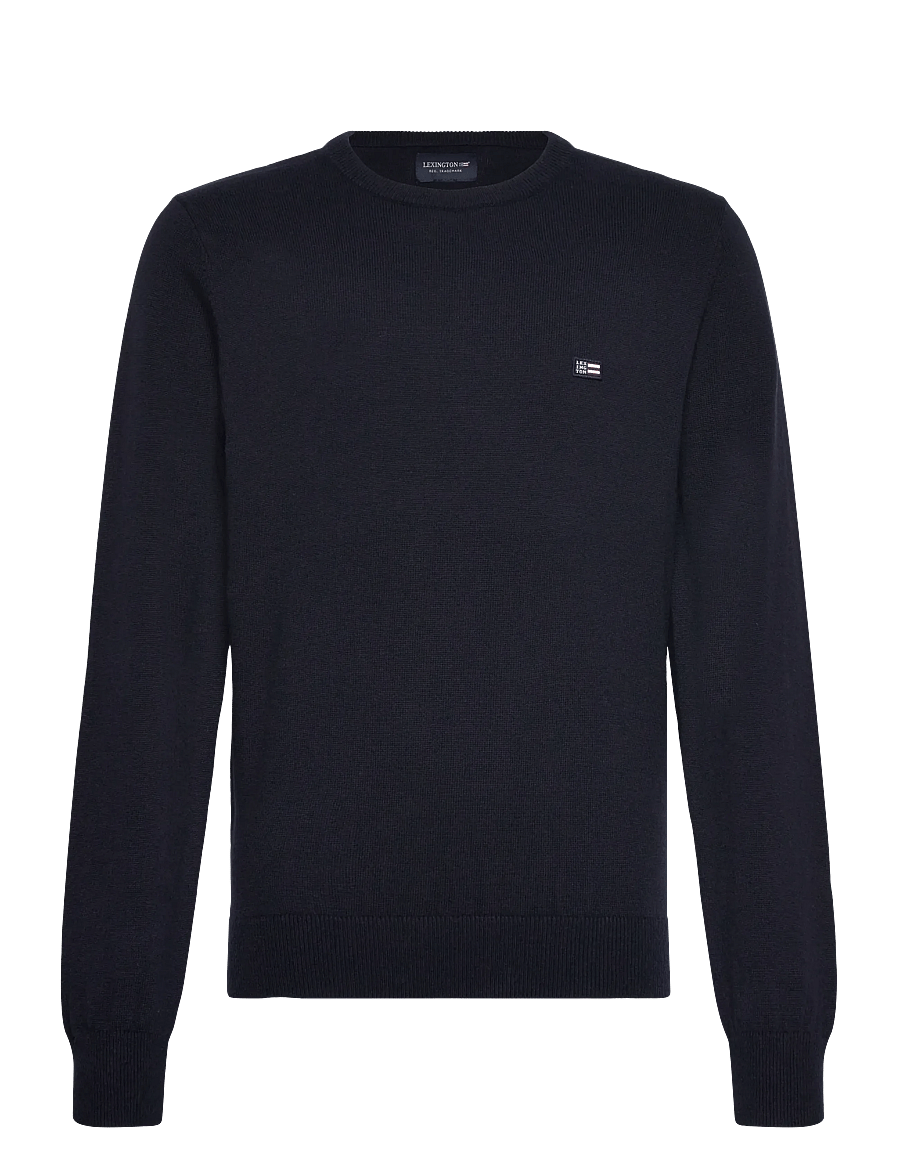Lexington Clothing - Brayden Cotton Crew Sweater - collegepaidat - dark blue - 0