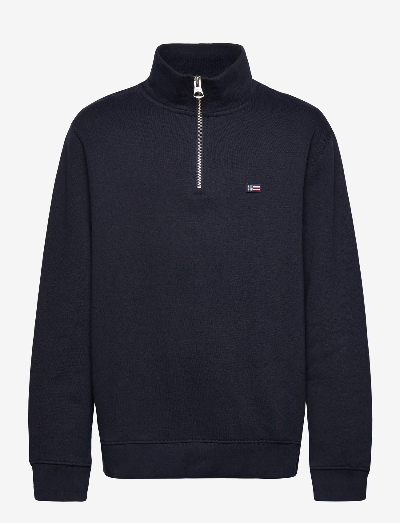 Lexington Clothing - Terry Organic Cotton Half Zip Sweater - sweatshirts - dark blue - 0