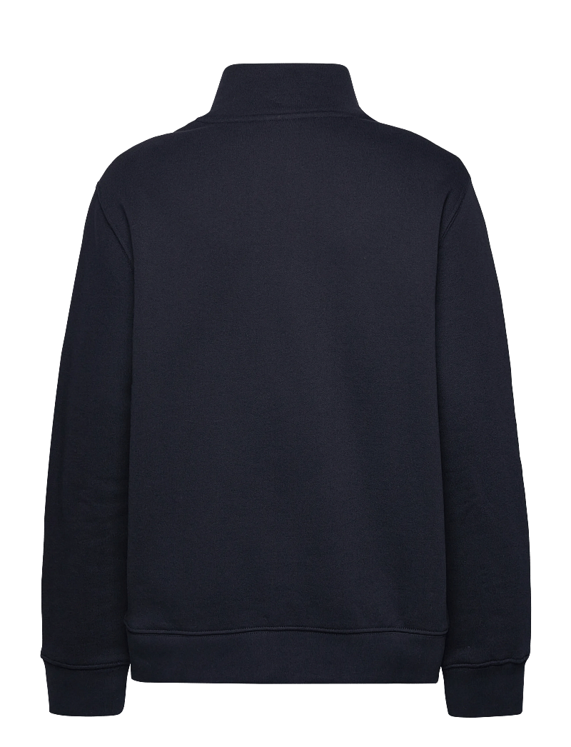Lexington Clothing - Terry Organic Cotton Half Zip Sweater - sweatshirts - dark blue - 1