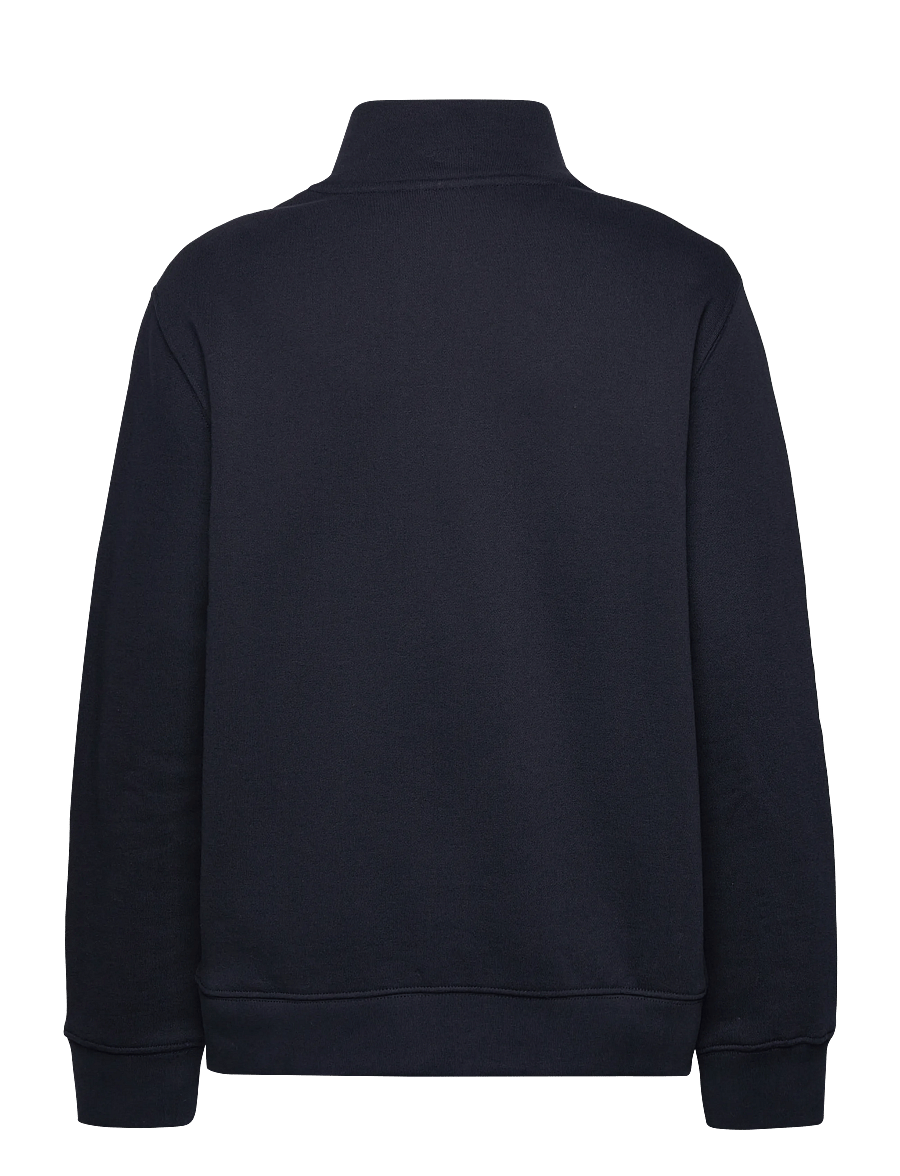 Lexington Clothing - Terry Organic Cotton Half Zip Sweater - sweatshirts - dark blue - 1