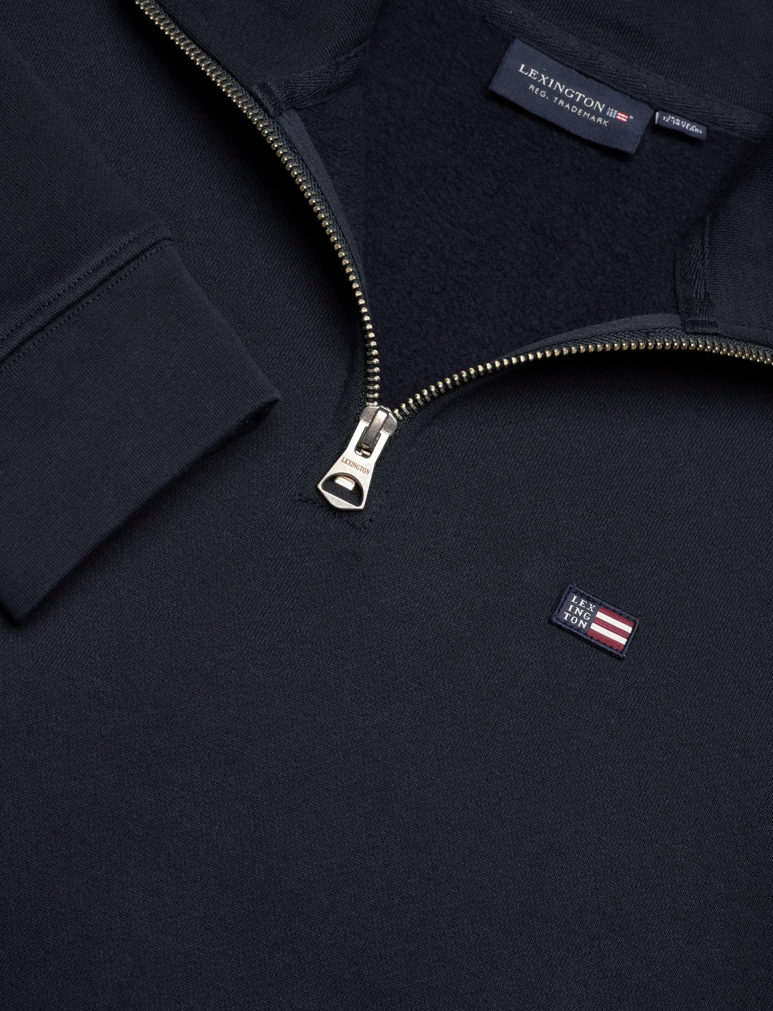 Lexington Clothing - Terry Organic Cotton Half Zip Sweater - sweatshirts - dark blue - 2