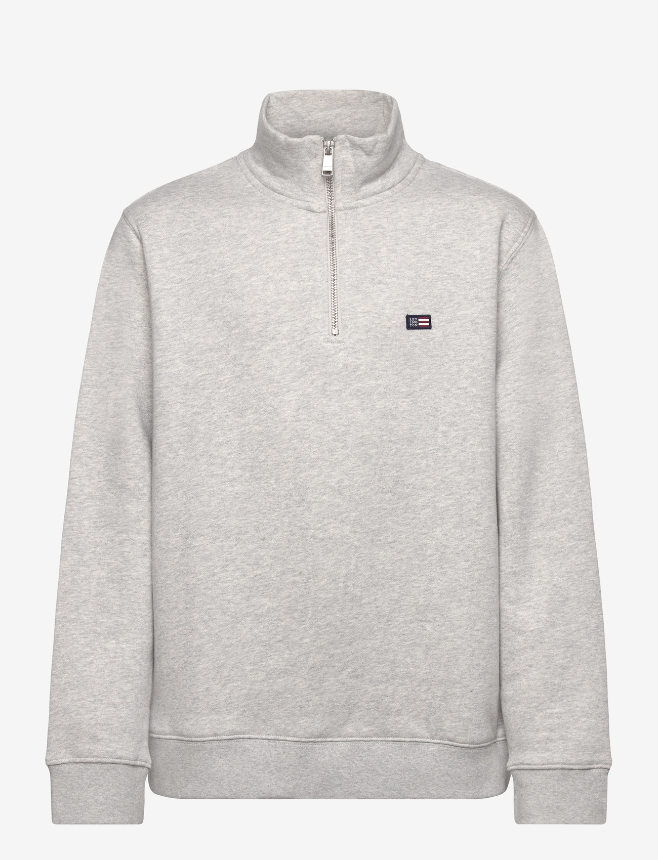 Lexington Clothing - Terry Organic Cotton Half Zip Sweater - sweatshirts - light grey melange - 0