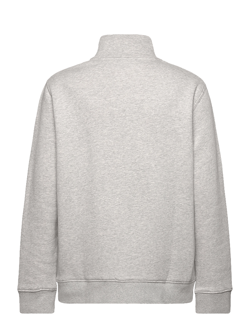 Lexington Clothing - Terry Organic Cotton Half Zip Sweater - sweatshirts - light grey melange - 1