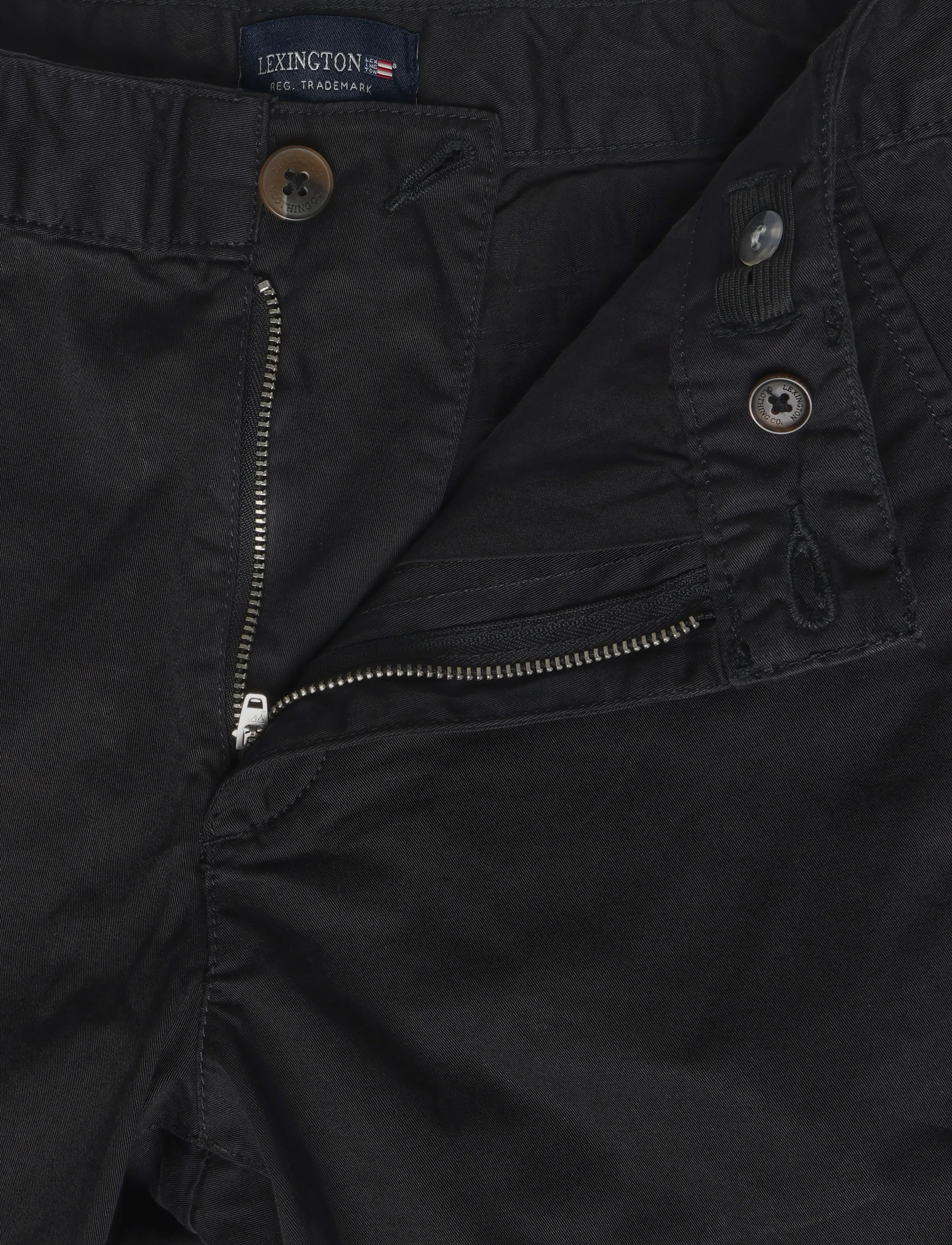 Lexington Clothing - Charles Classic Cotton Twill Pants - gode sommertilbud - black - 3